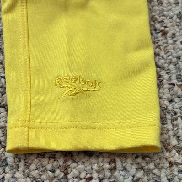 Reebok Lycra Yellow Gym Pants. Y2K. Small - Picture 7 of 8